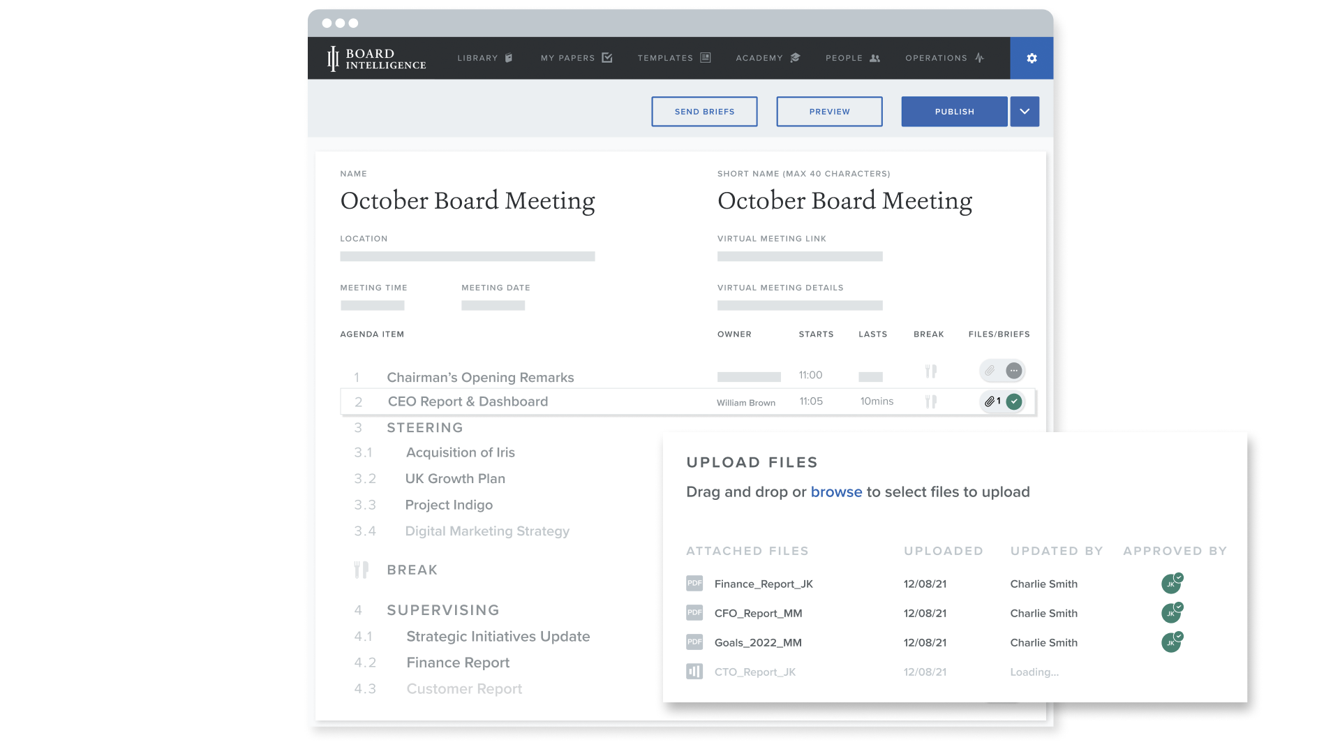 screenshot of Board Intelligence